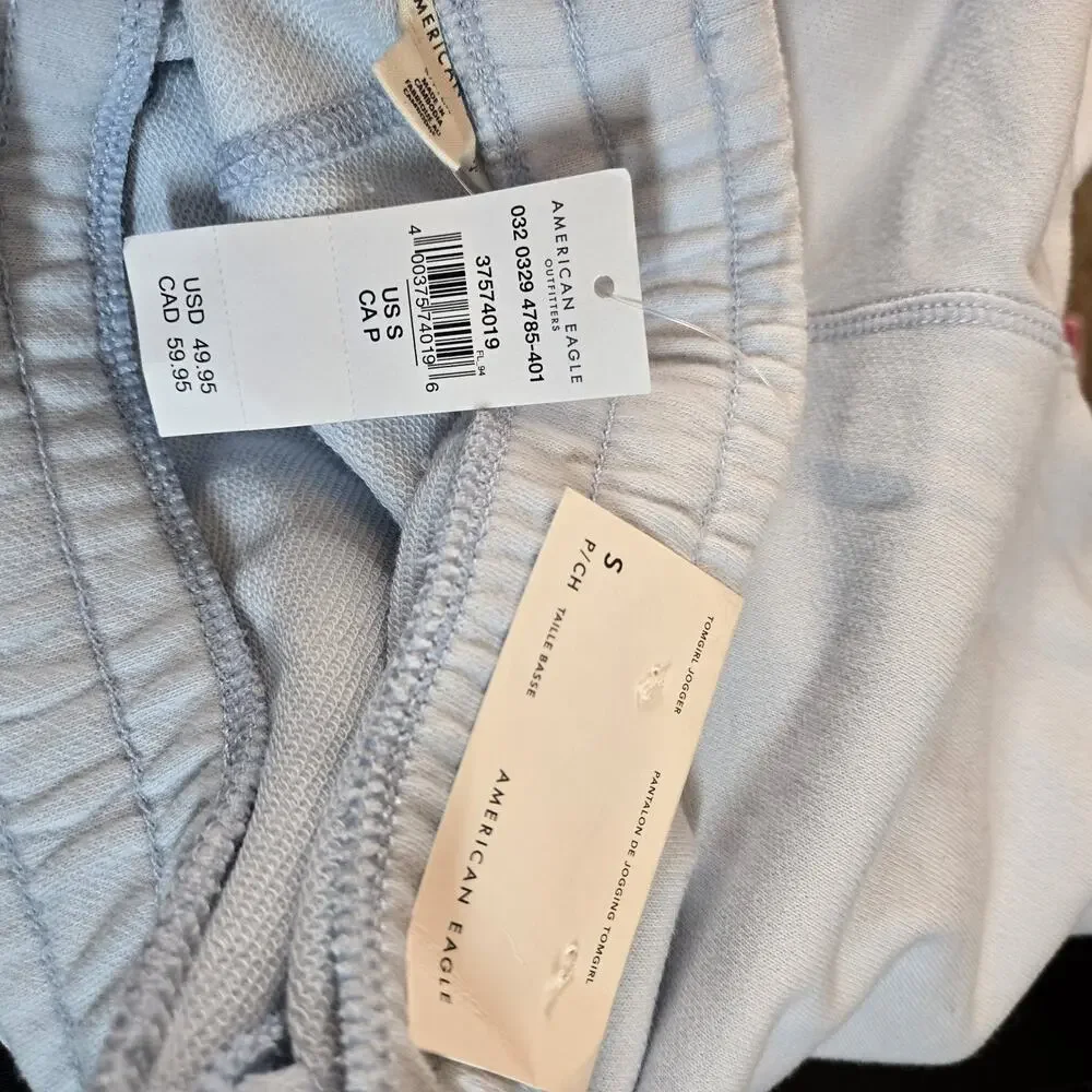 NWT American Eagle Women's Low Rise Tomgirl Jogger Light/Powder Blue Size Small - Picture 9 of 9
